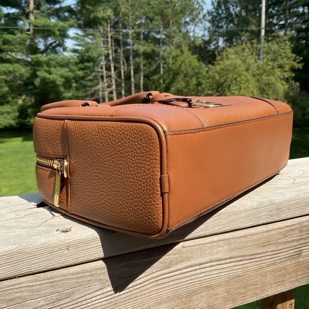 Michael Kors Brown Pebbled Leather Satchel